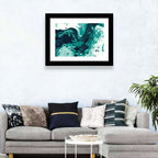 Teal Wave Abstract Wall Art
