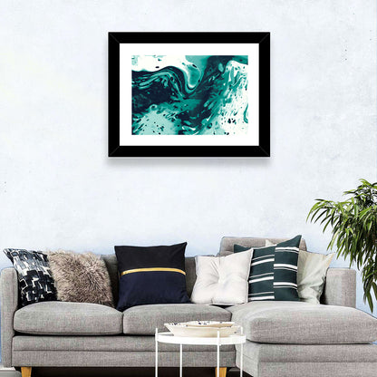 Teal Wave Abstract Wall Art