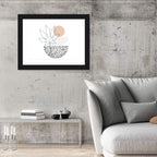Palm Leaf with Peach Bowls Wall Art