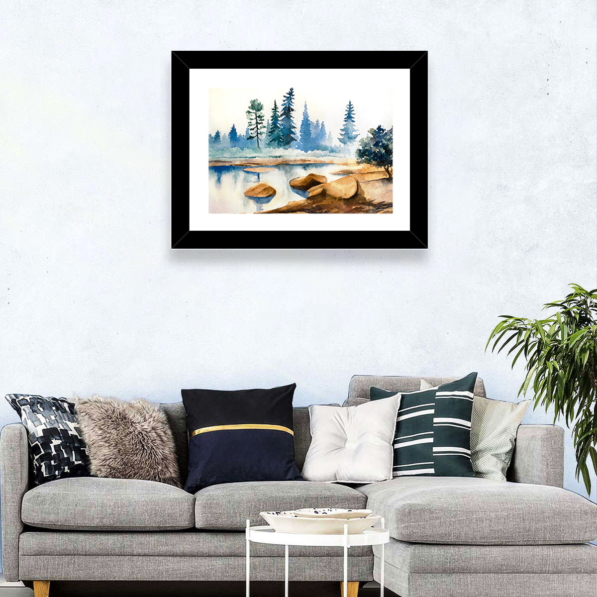 Misty Pine Stream Wall Art