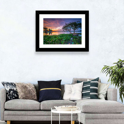 Cipondoh Lake Hyacinth Sunset Wall Art