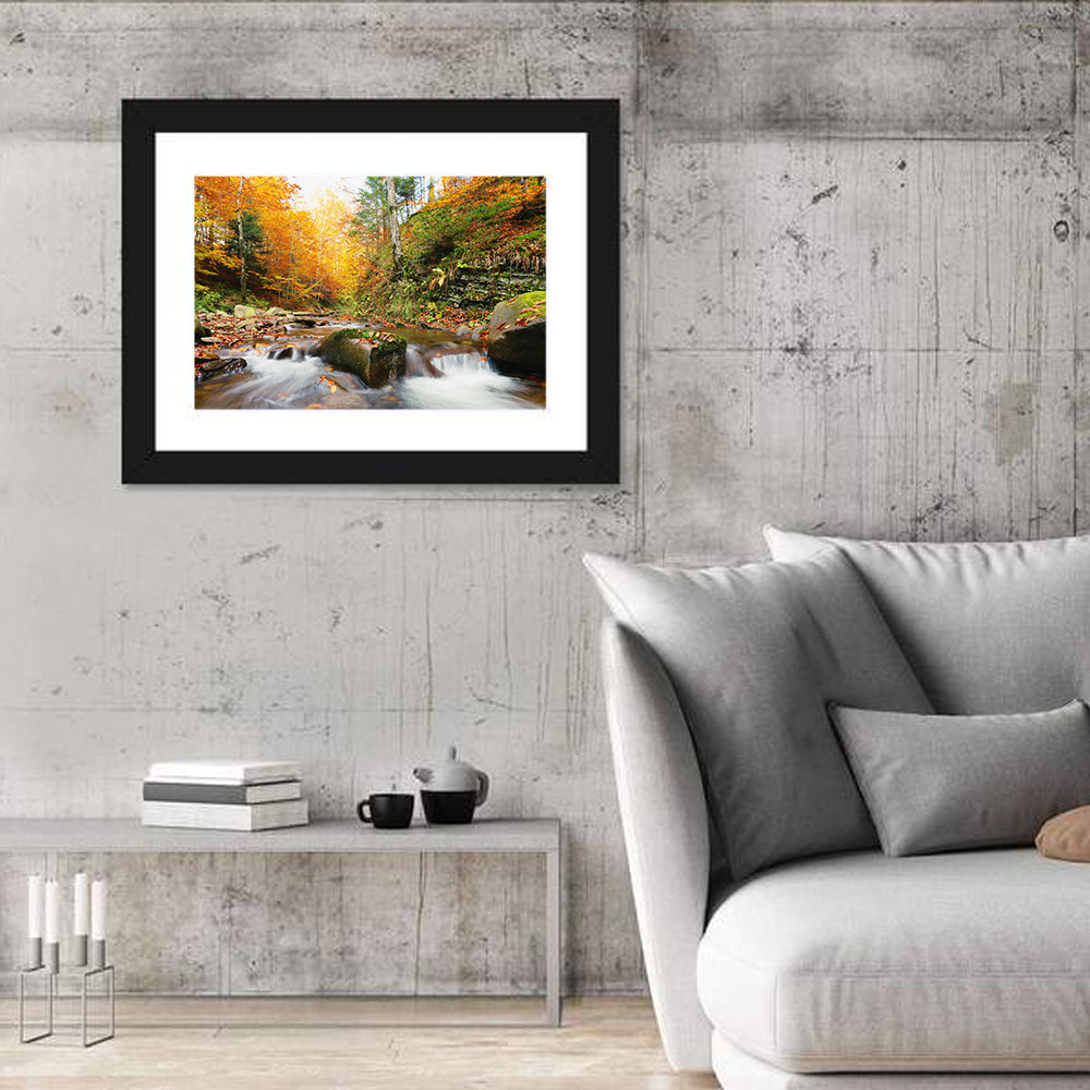 Forest Stream in Autumn Wall Art