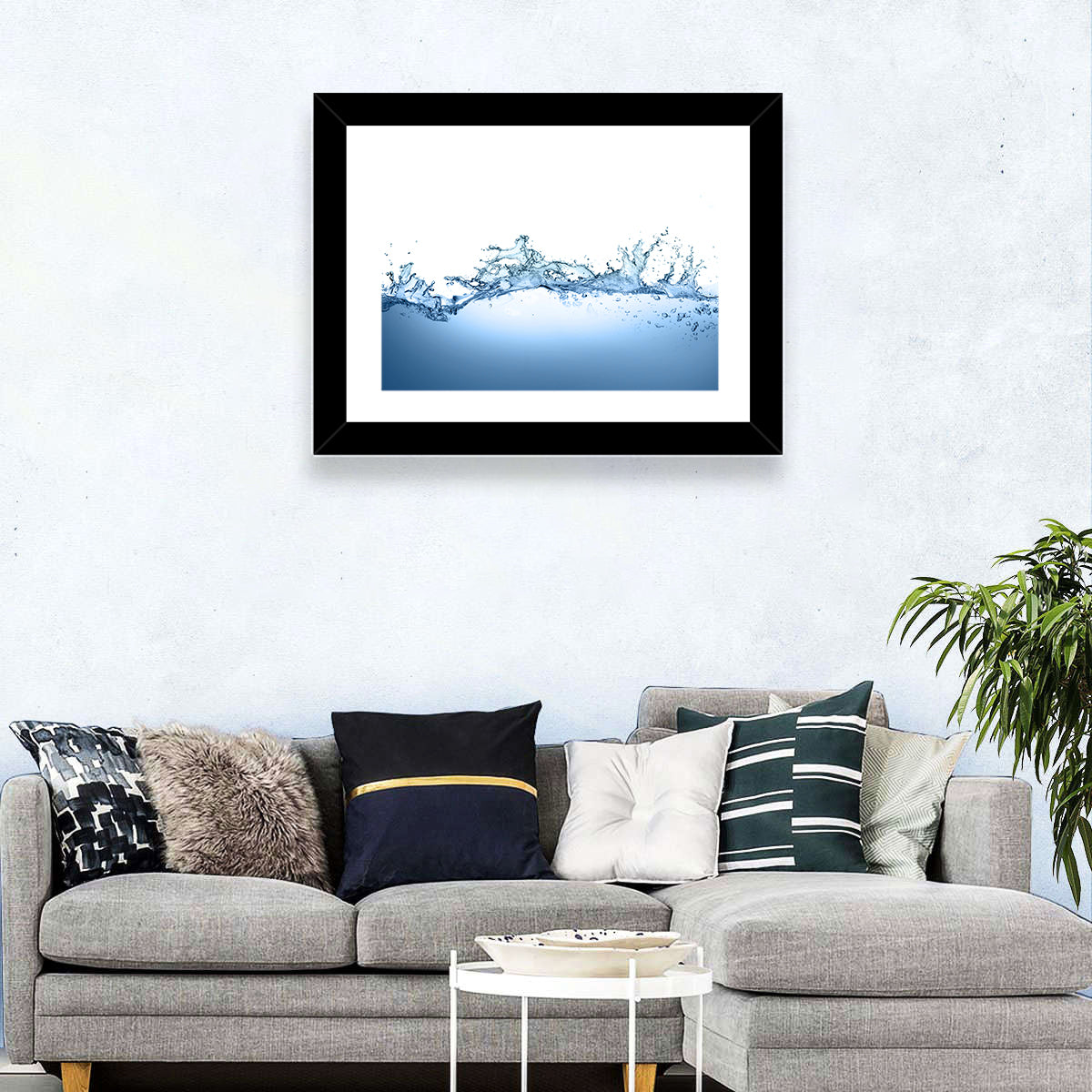 Fresh Water Splash Wall Art in a room, landscape