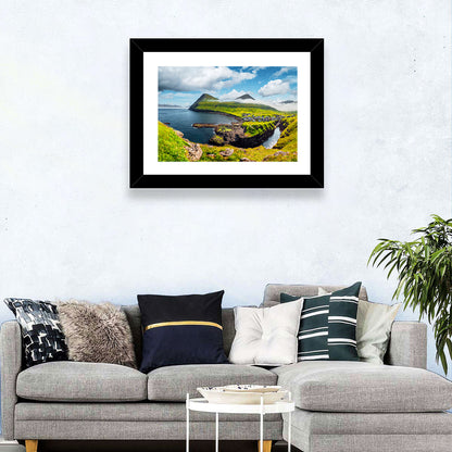 Gjógv Harbor Coastal Village Wall Art