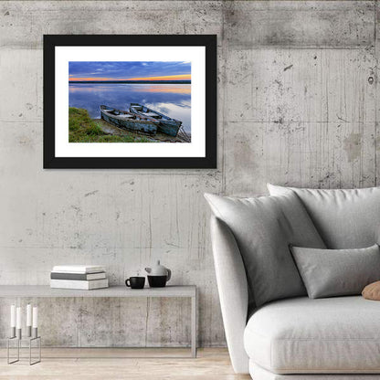 Chained Rowboats at Dusk Wall Art