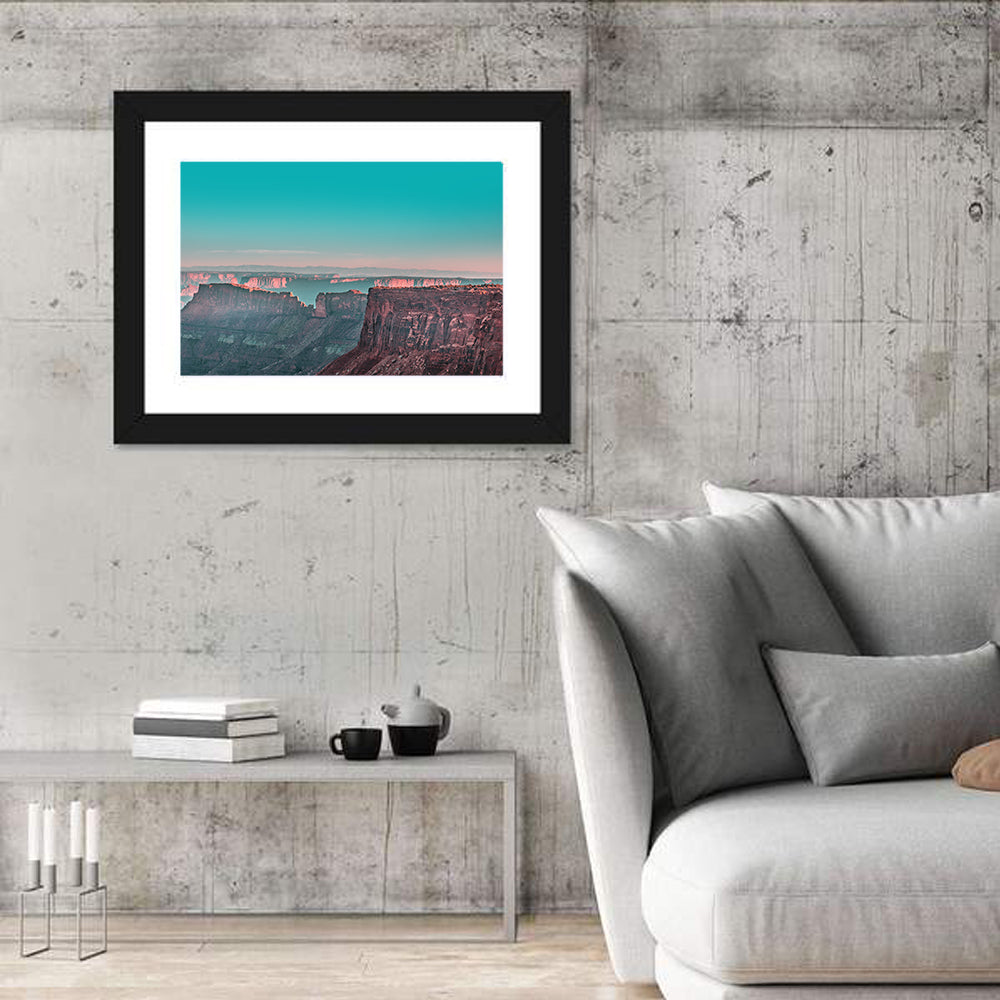 Sunlit Canyon Rim at Dusk Wall Art in a room, landscape