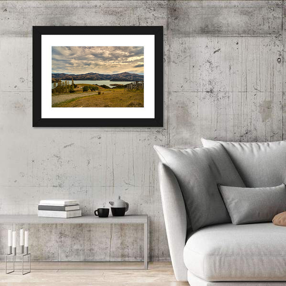 Akaroa Lake Gravel Path View Wall Art