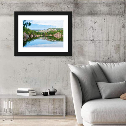 Mirror-quiet Lake and Pines Wall Art