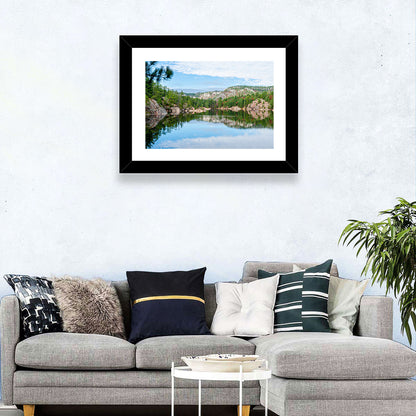 Mirror-quiet Lake and Pines Wall Art