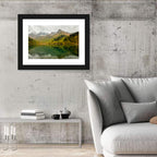 Kardyvach Lake Reflection Under Clouded Peaks Wall Art