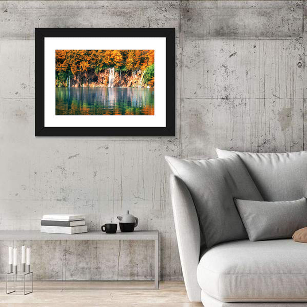 Autumn Reflections at Plitvice Lakes Wall Art