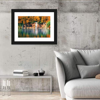 Autumn Reflections at Plitvice Lakes Wall Art
