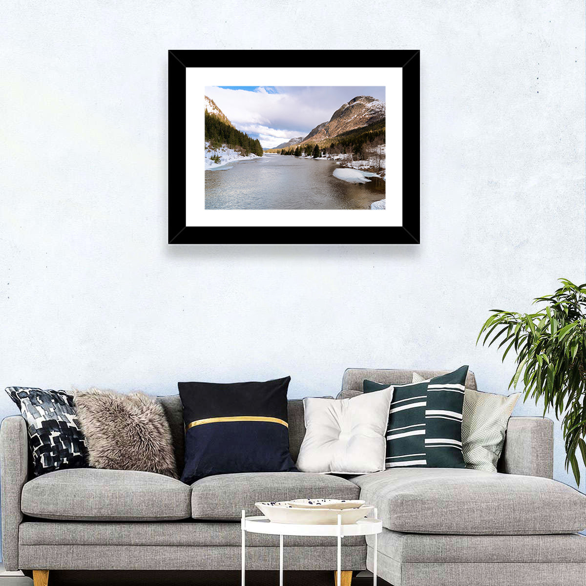 Grungevatn Winter River and Lake Wall Art