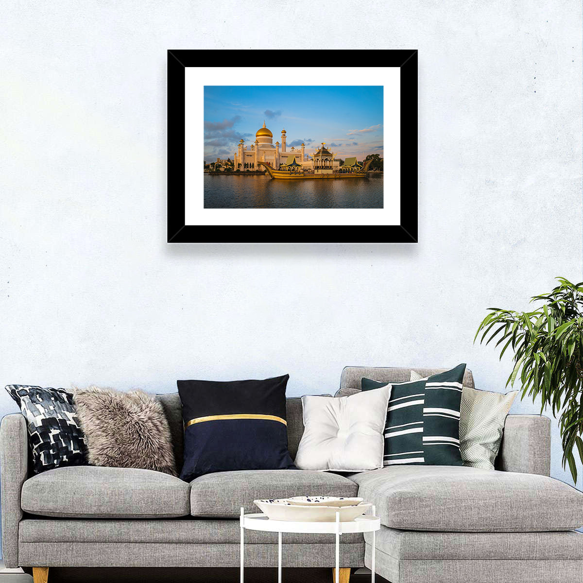 Sultan Omar Ali Saifuddien Mosque at Golden Hour Wall Art
