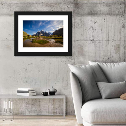 La Meije Alpine Lake and Stone Hut Wall Art