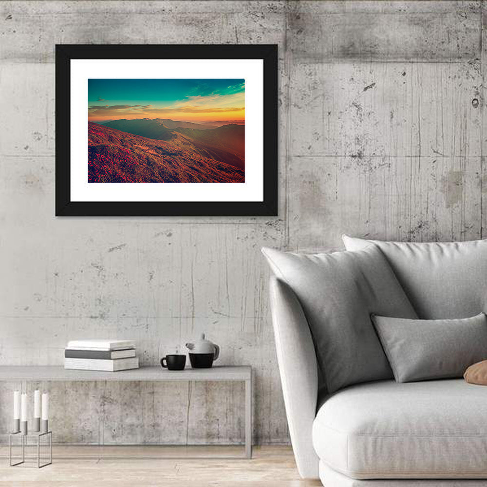 Alpine Rhododendrons at Golden Sunrise Wall Art
