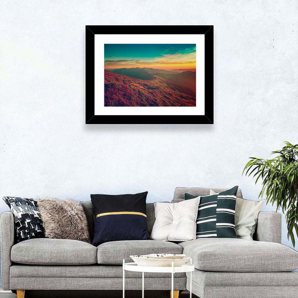 Alpine Rhododendrons at Golden Sunrise Wall Art