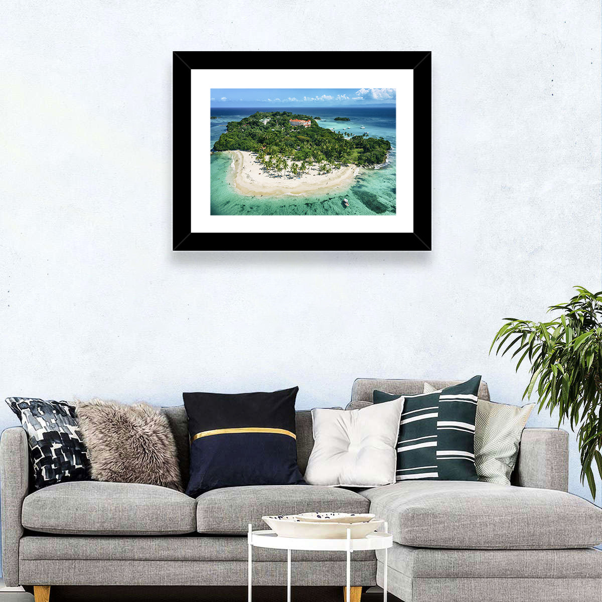 Cayo Levantado Aerial Beach Resort Wall Art