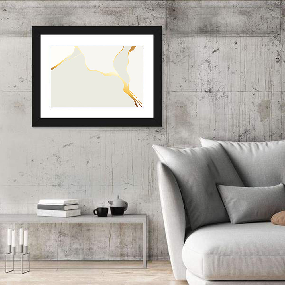 Golden Kintsugi Streams Wall Art