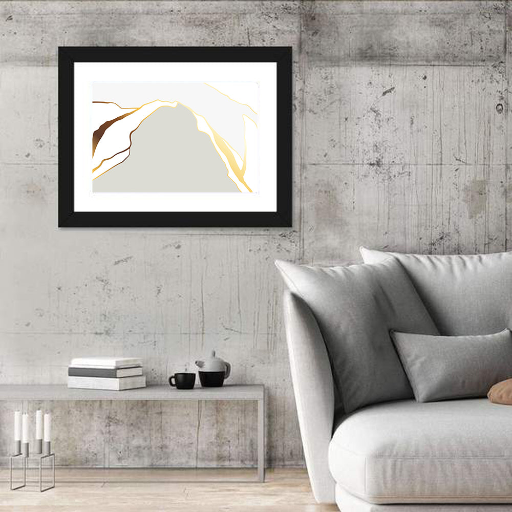 Golden Peak Abstract Wall Art