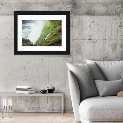 Misty Path at Gullfoss Waterfall Wall Art