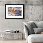 Snowy Village with Church Tower Wall Art