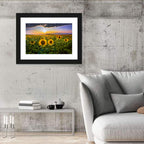 Sunflower Field at Golden Hour Wall Art