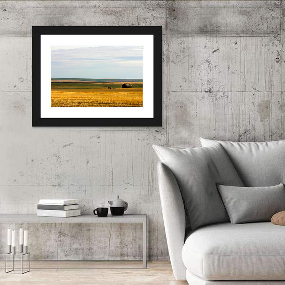 Lone Barn, Montana Farmland Wall Art in a room, landscape