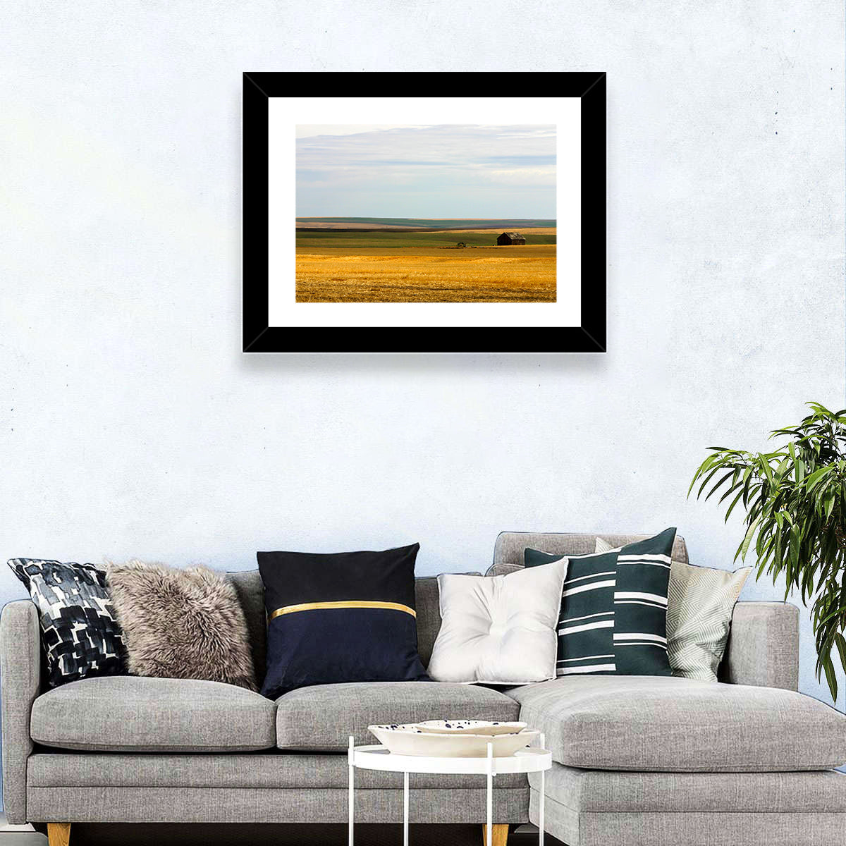 Lone Barn, Montana Farmland Wall Art in a room, landscape