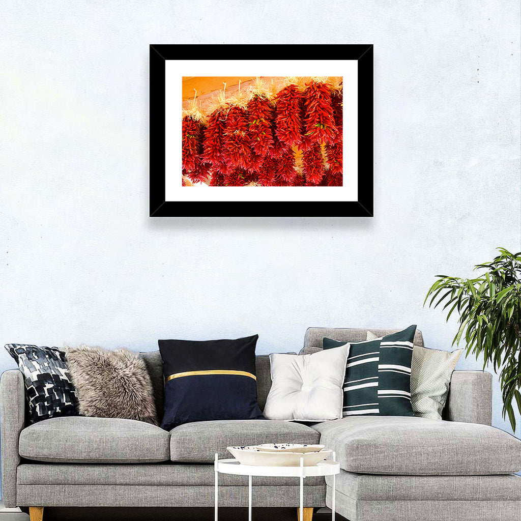 Hanging Dried Chili Peppers Wall Art