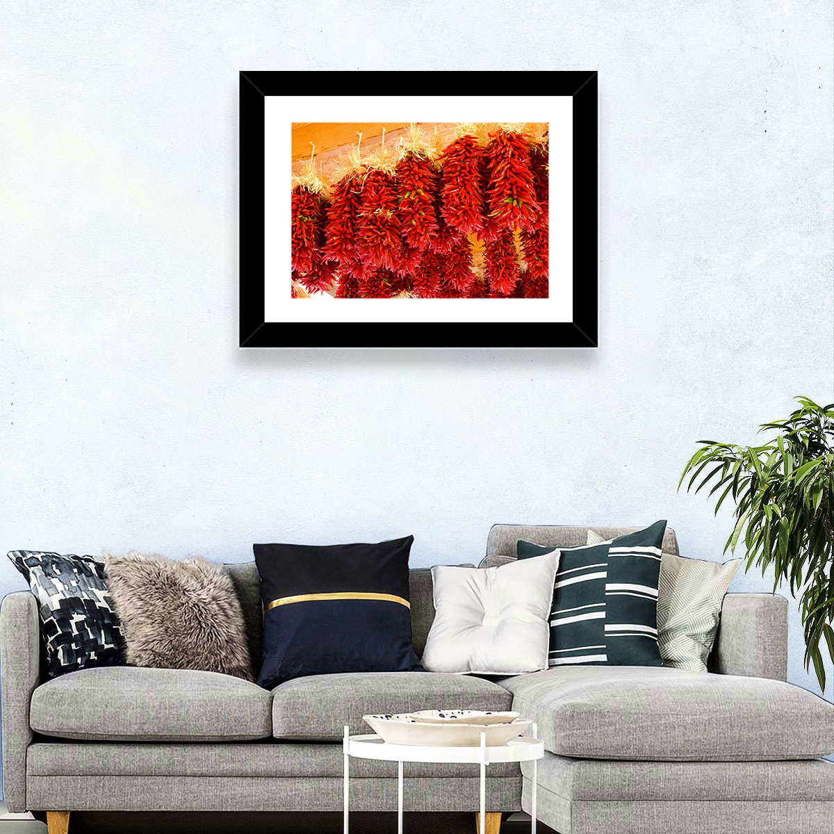 Hanging Dried Chili Peppers Wall Art