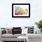 Pink and Yellow Watercolor Blossoms Wall Art