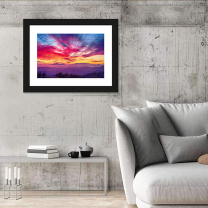 Golden Dusk Cloud Mountains Wall Art