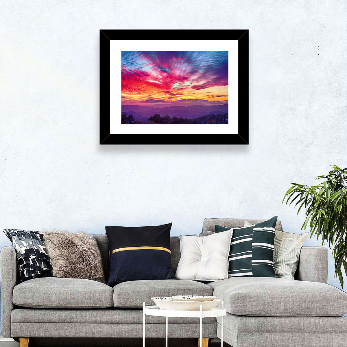 Golden Dusk Cloud Mountains Wall Art