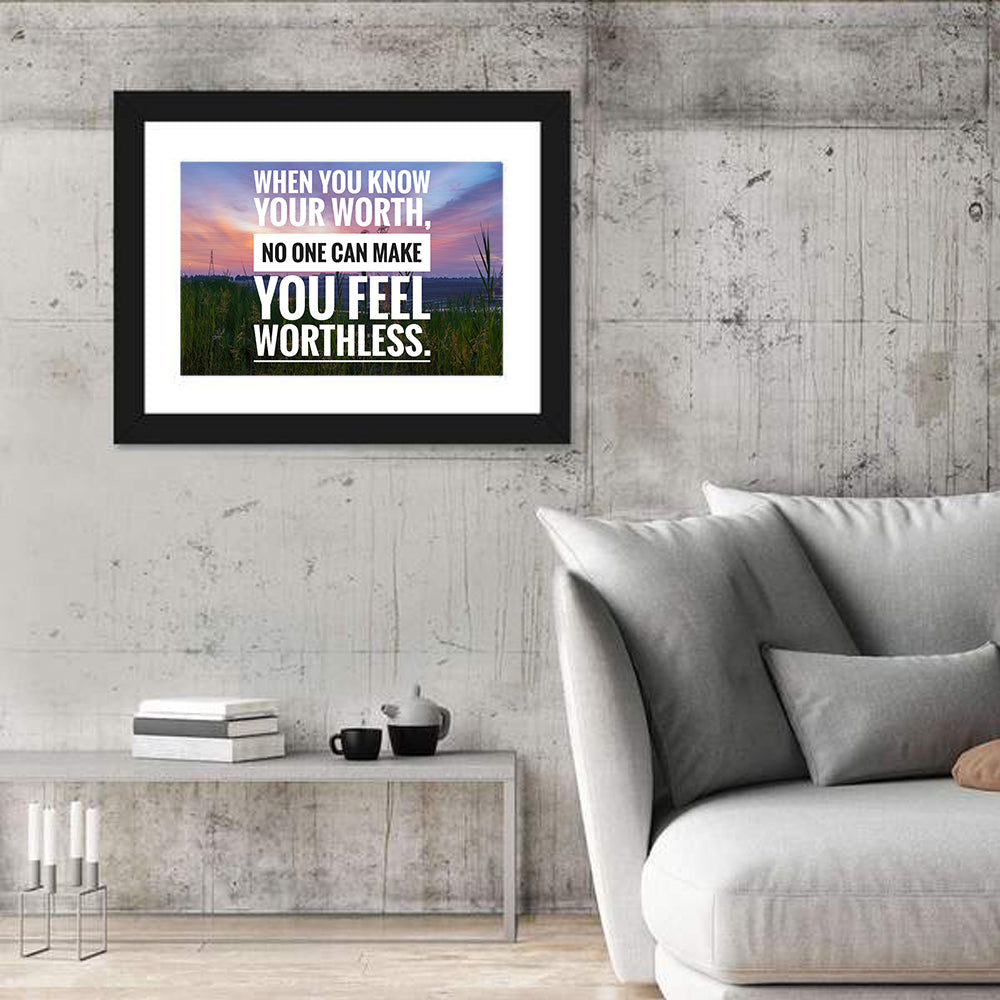When You Know Your Worth, Golden Hour Wall Art in a room, landscape