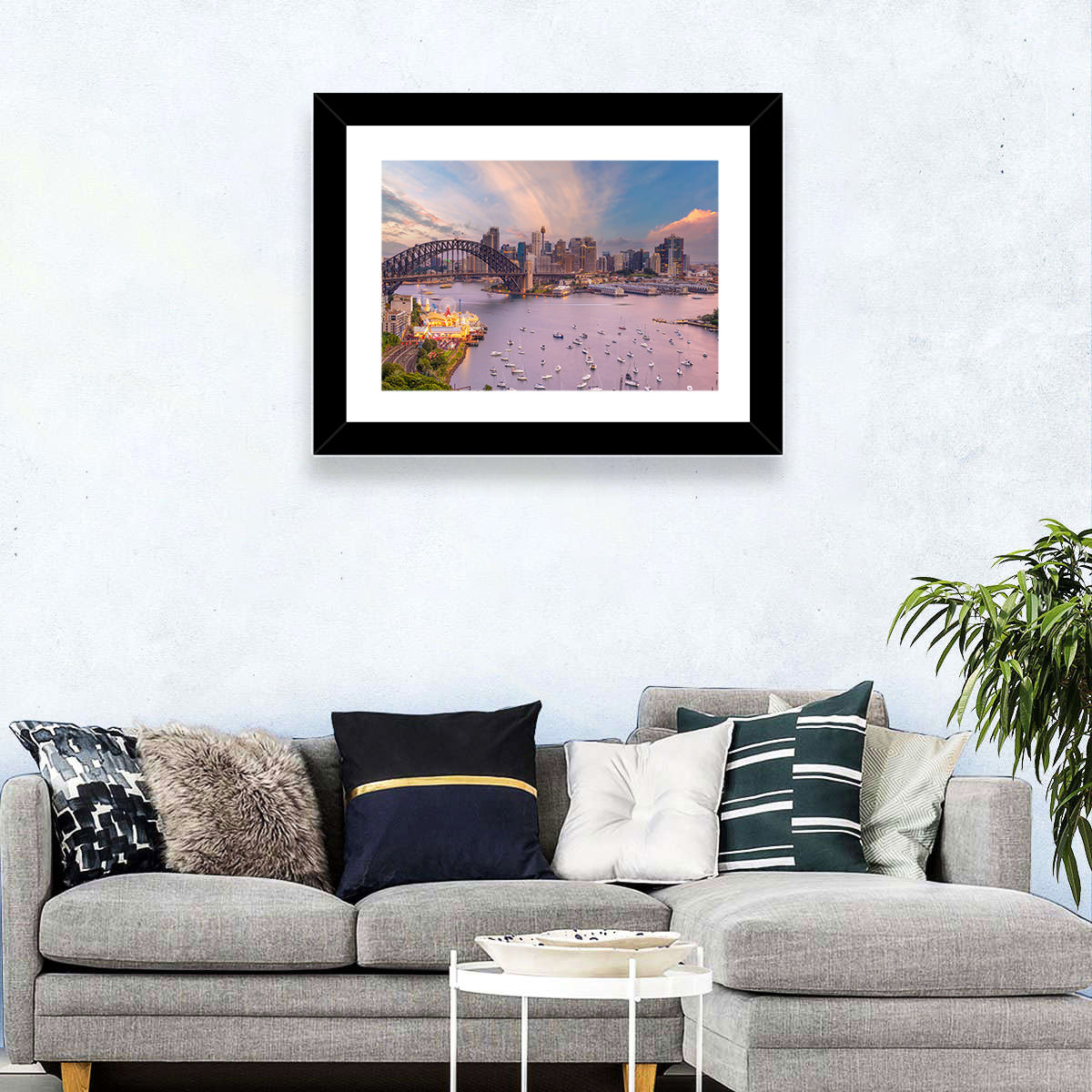 Sydney Harbour Bridge at Golden Twilight Wall Art