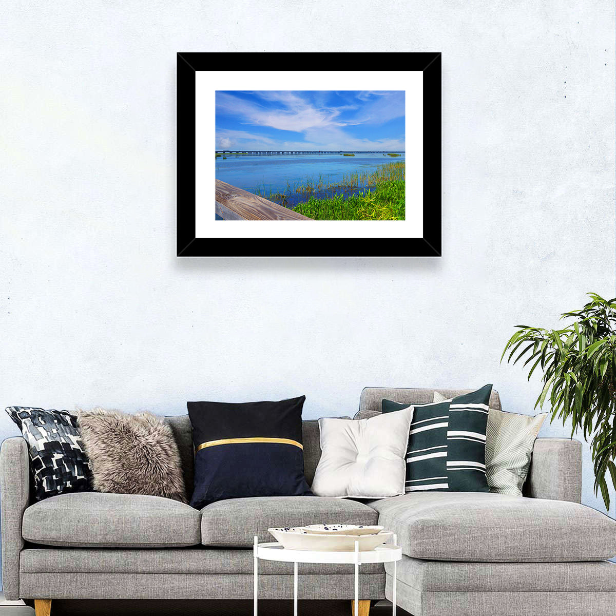 Meaher State Park Boardwalk Wall Art in a room, landscape