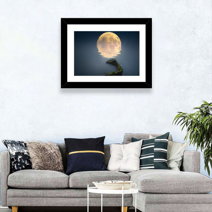 Moonlit Shipwreck Reflection Wall Art