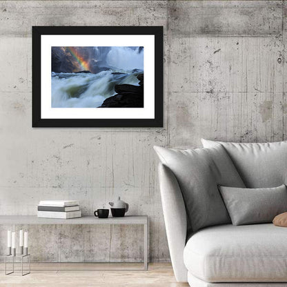 Rainbow Over Rushing River Wall Art