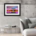 Illuminated Cherry Blossom Bridge Wall Art