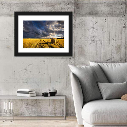 Hay Bale at Golden Hour Wall Art