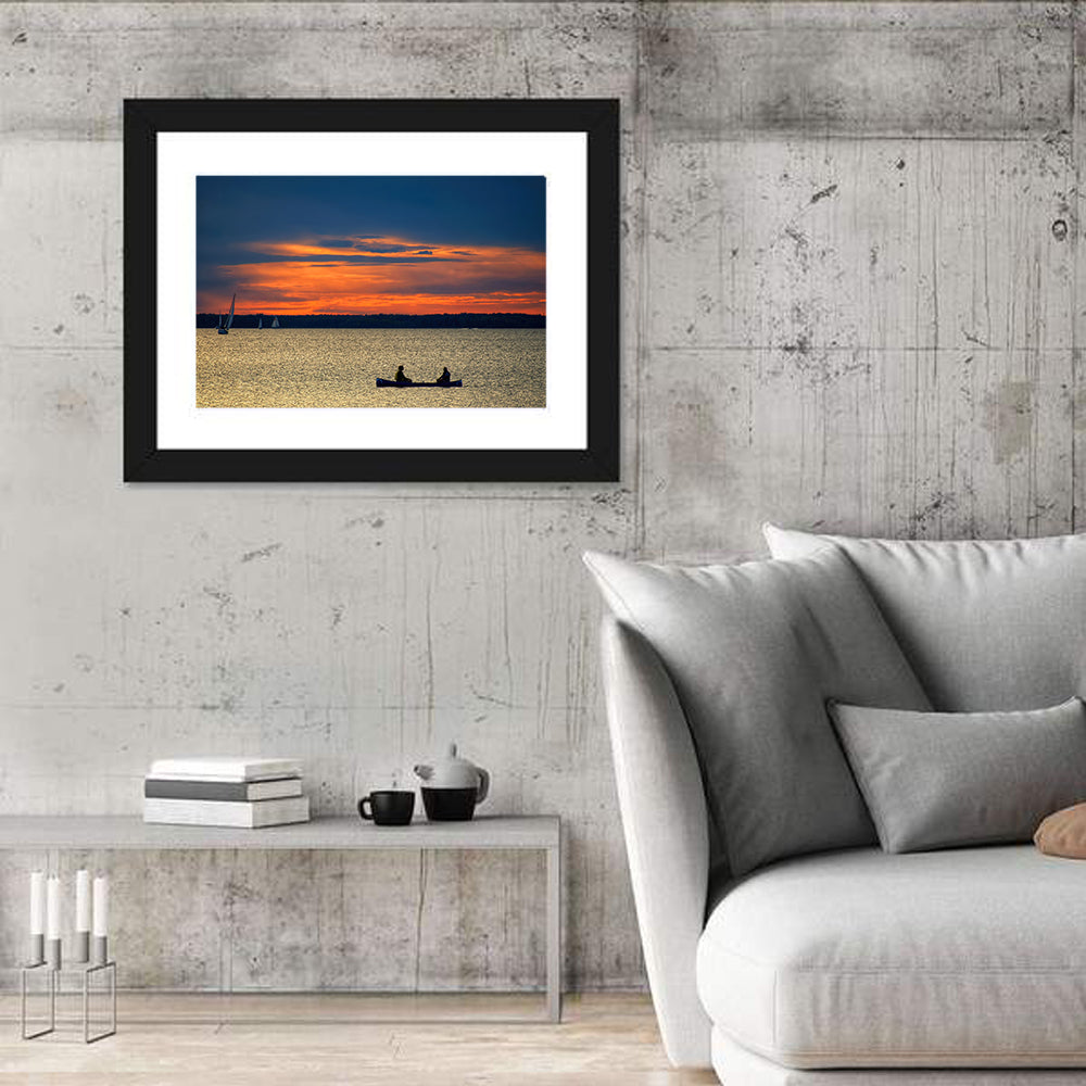 Ottawa River Sunset Canoe Wall Art