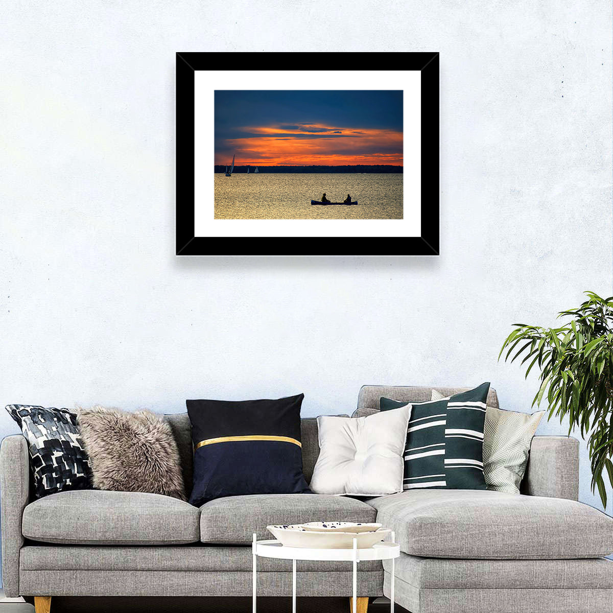 Ottawa River Sunset Canoe Wall Art