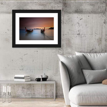 Phi Phi Longtail Boats at Golden Hour Wall Art