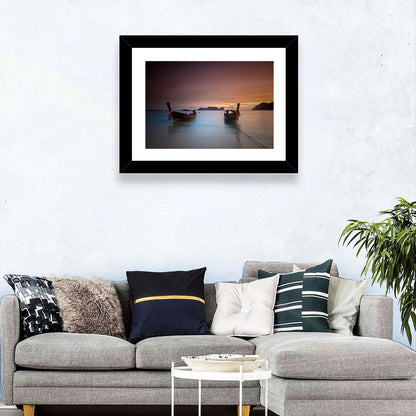 Phi Phi Longtail Boats at Golden Hour Wall Art