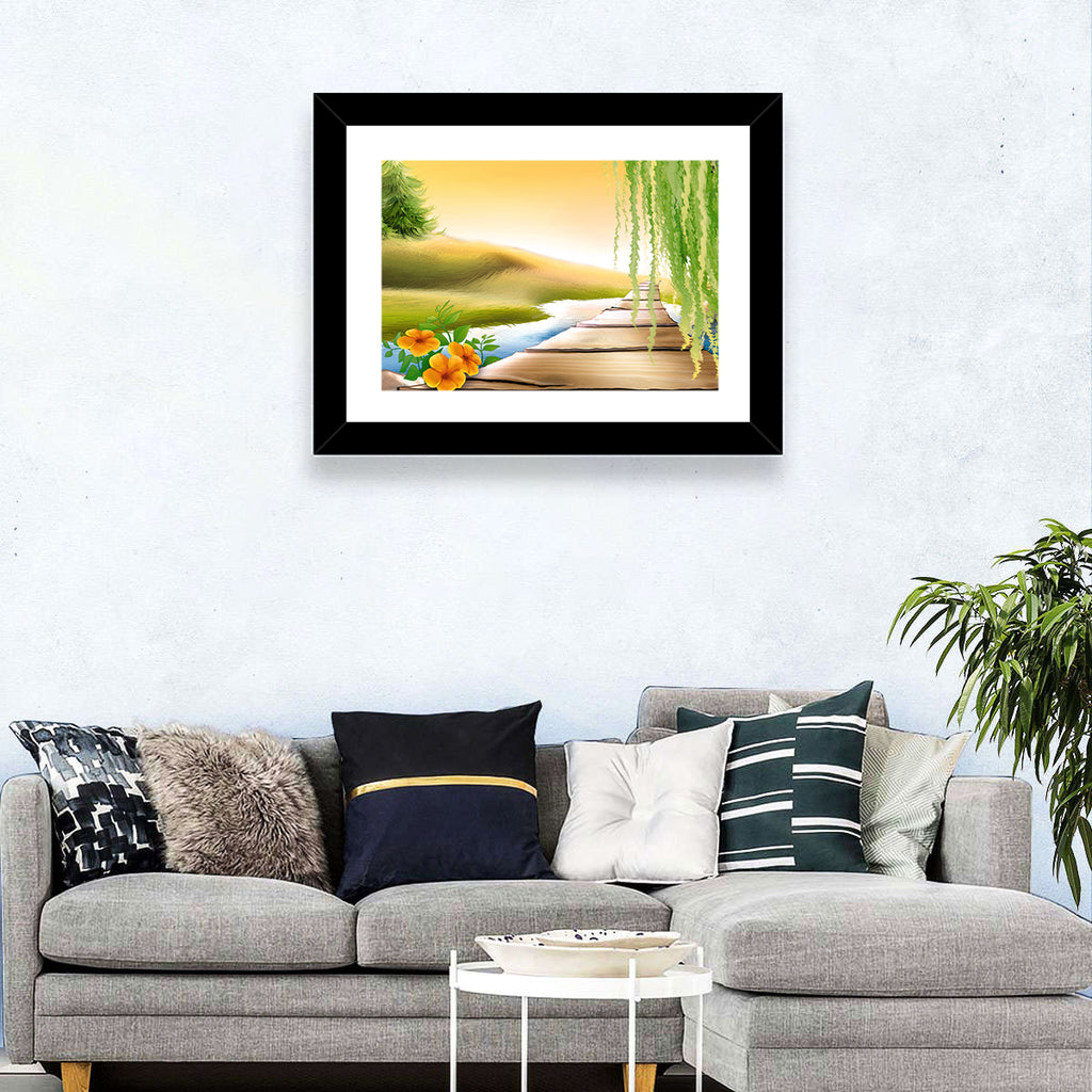 Golden Hour Willow Walkway Wall Art