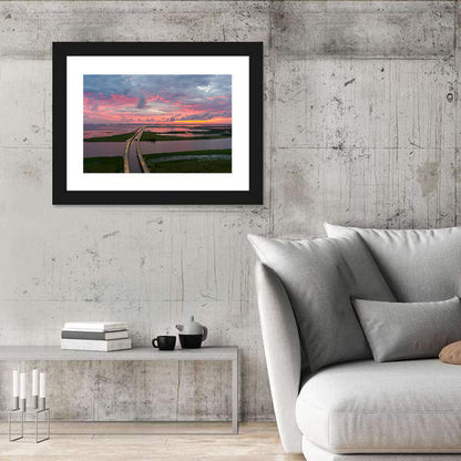 Mobile Bay Causeway at Dusk Wall Art