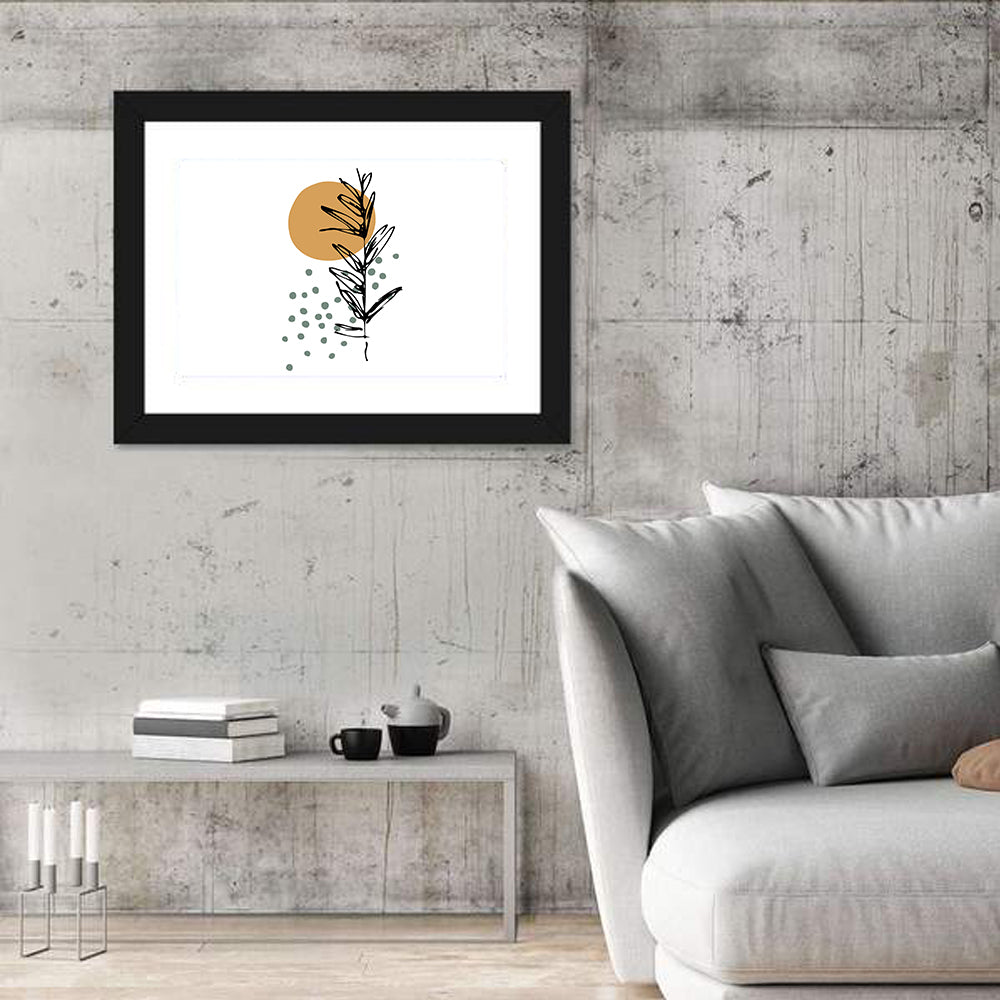 Ink Botanical Sun Study Wall Art in a room, landscape