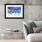 Starry Winter Village Wall Art