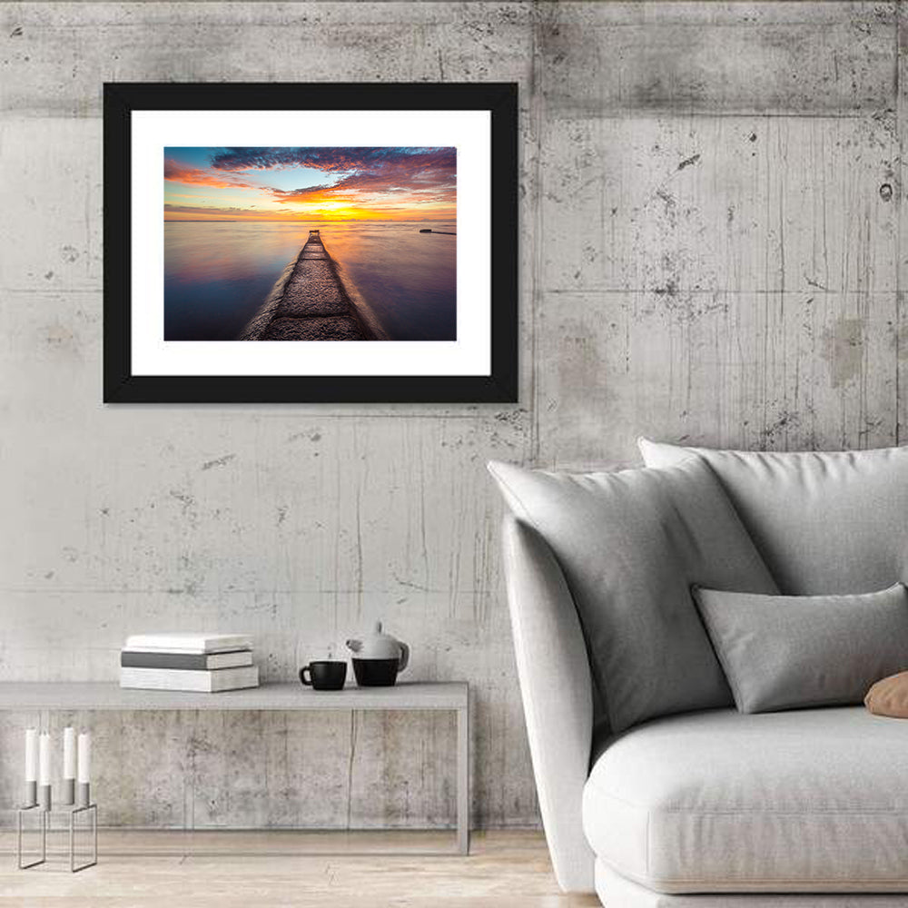 Stone Pier to Glowing Horizon Wall Art